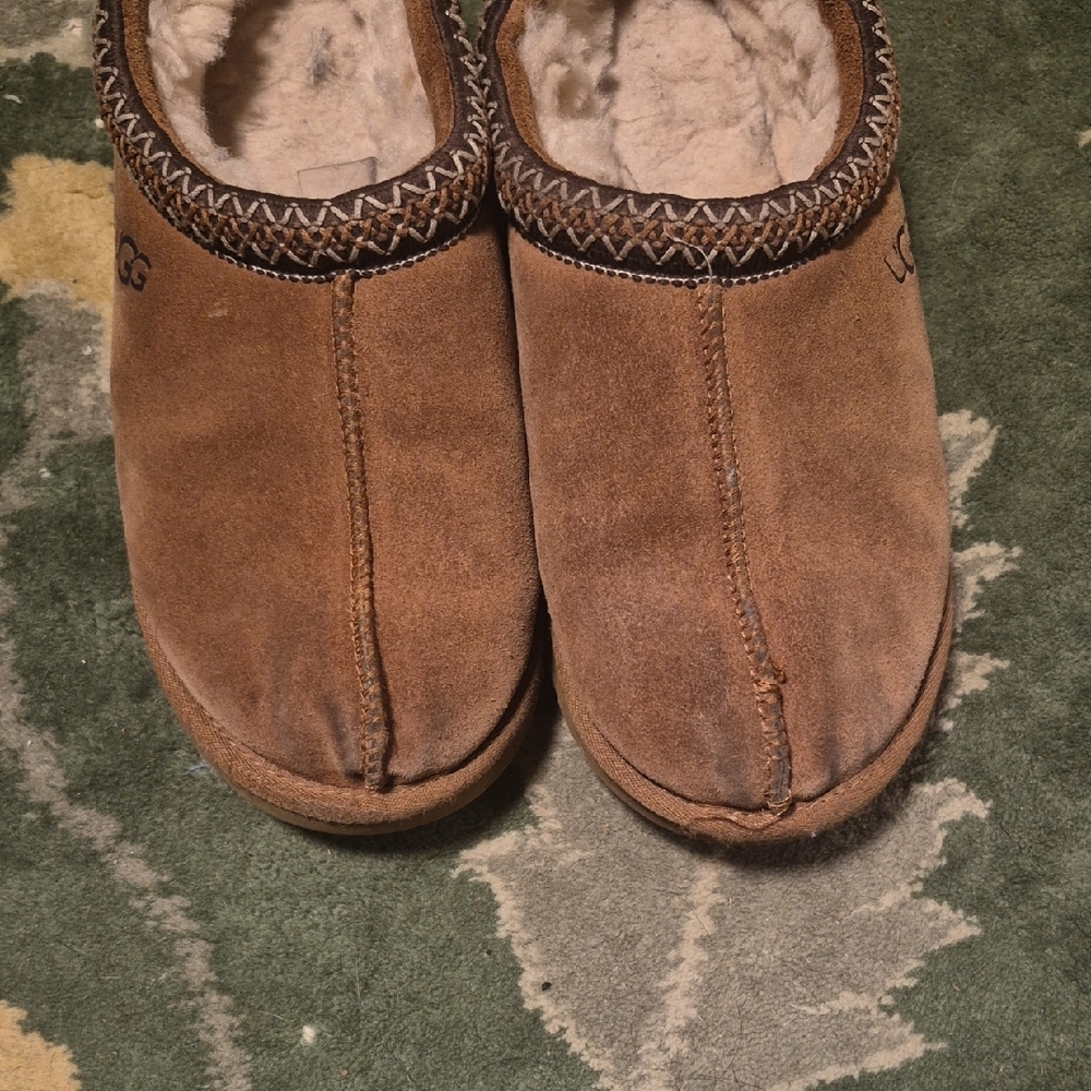 UGG Men's Brown Suede Shearling-Lined Slip-On Loafers - Picture 2 of 9